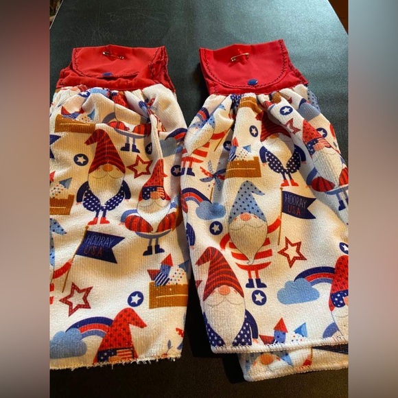 4th of July Gnome Kitchen Hanging Dish Towel, Set of 2 - Picture 2 of 2